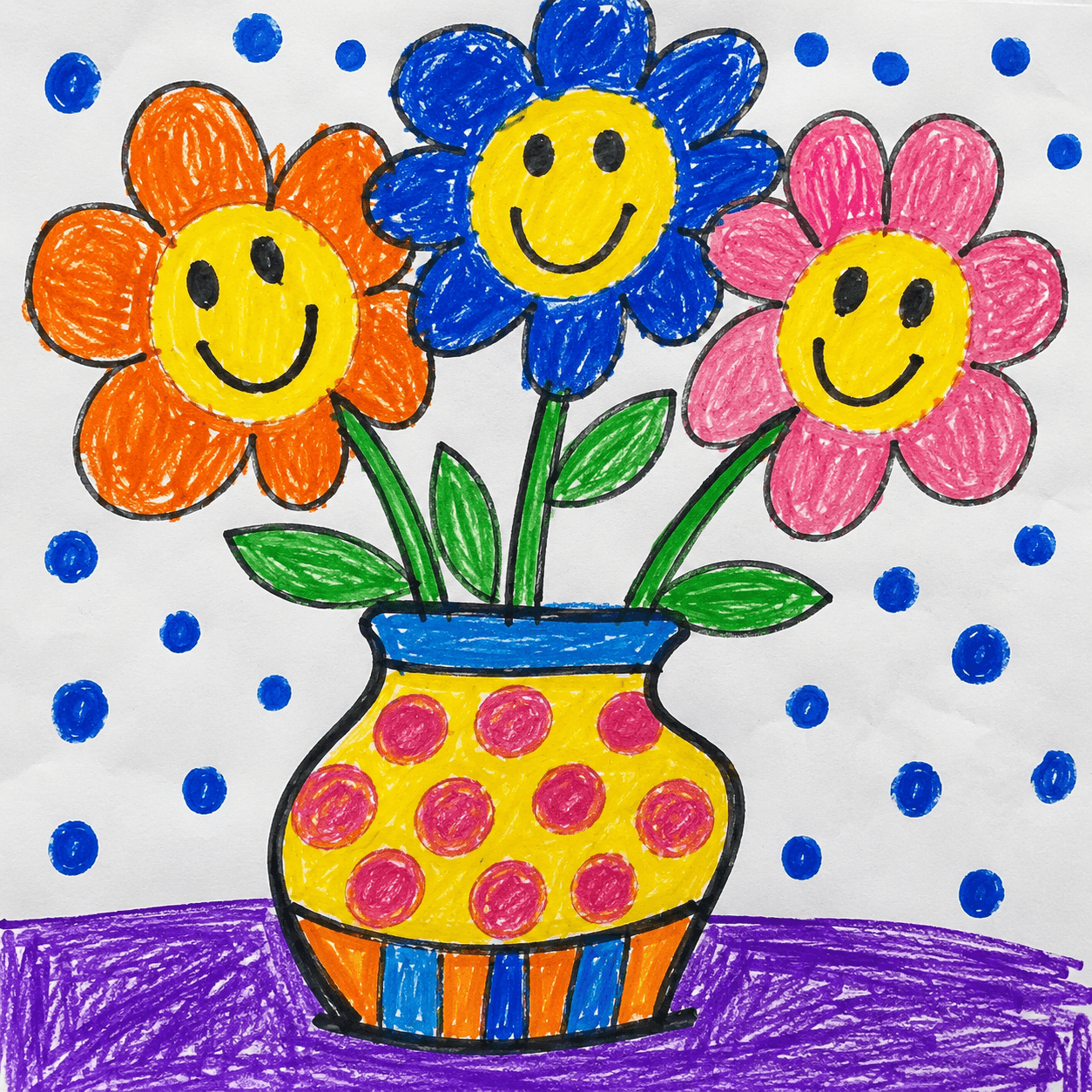 Three Happy Flowers